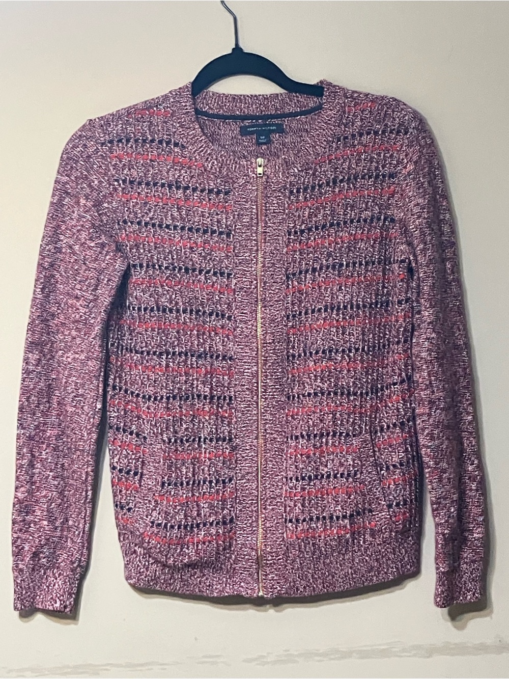Tommy Hilfiger Pink Blend Zip-Front Knit Cardigan